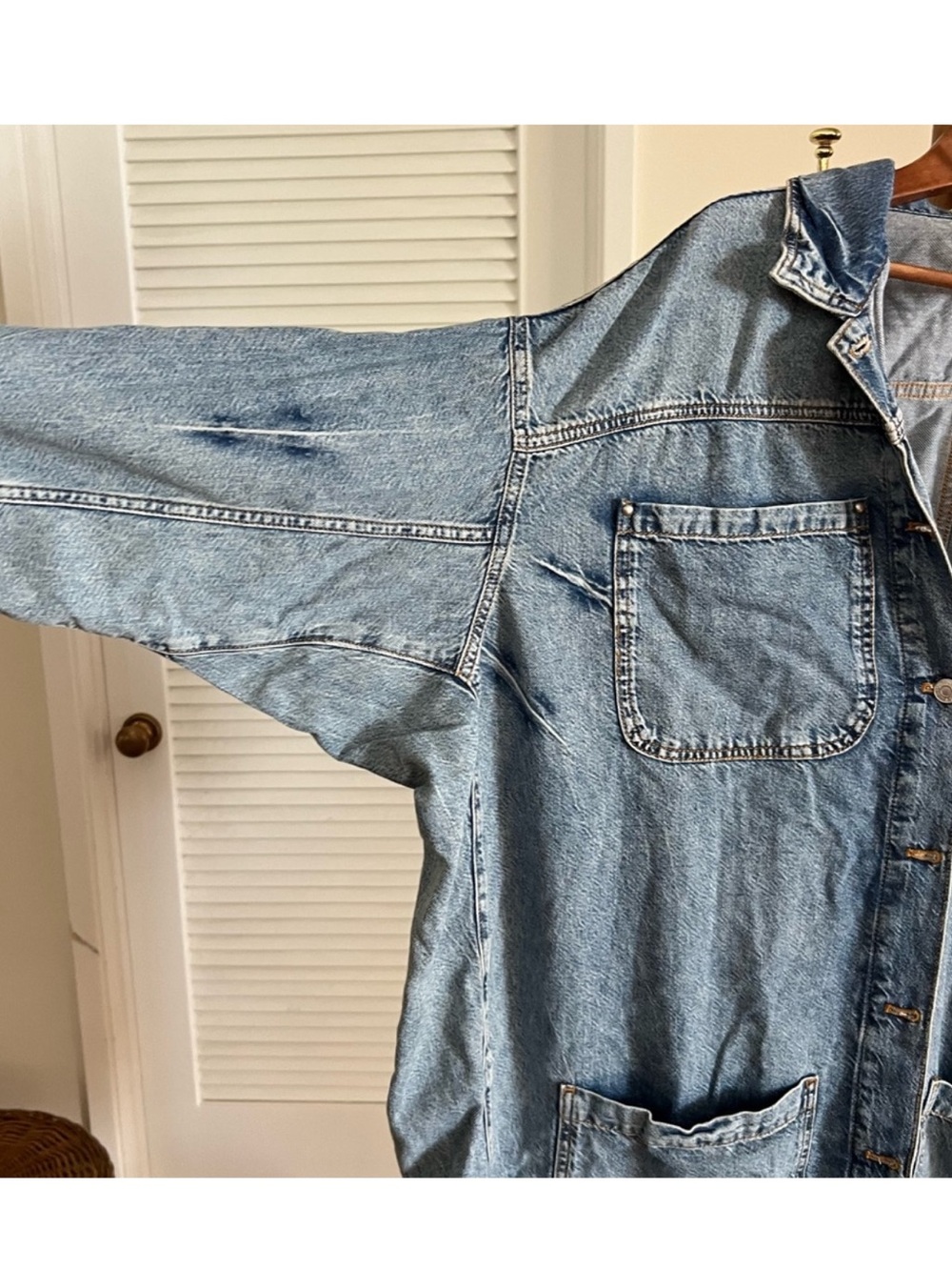 Anthropologie longline denim duster or dress size 1X coat - Picture 9 of 11